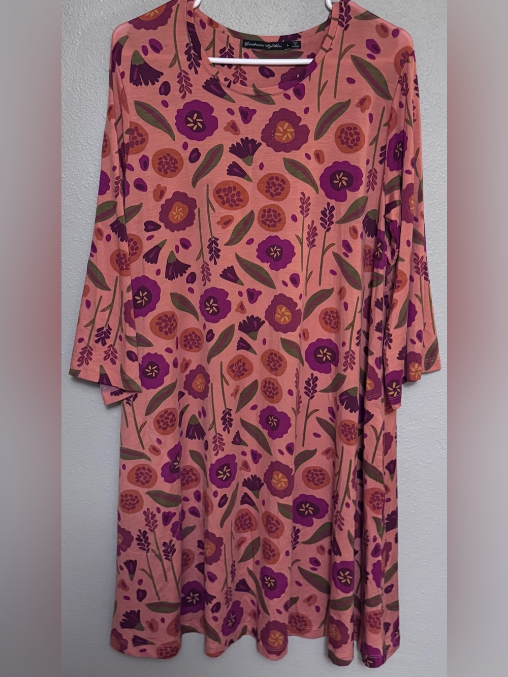 Gudrun Sjoden Women's Peach Floral Tunic Dress